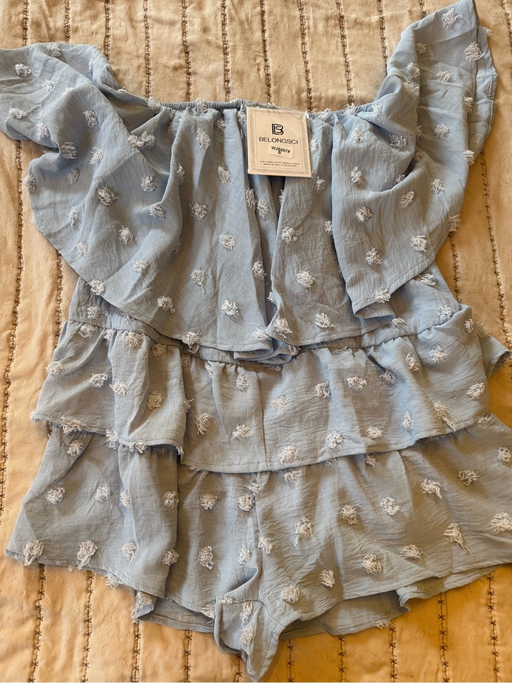 0062 BelongSCI Light Blue Ruffled romper